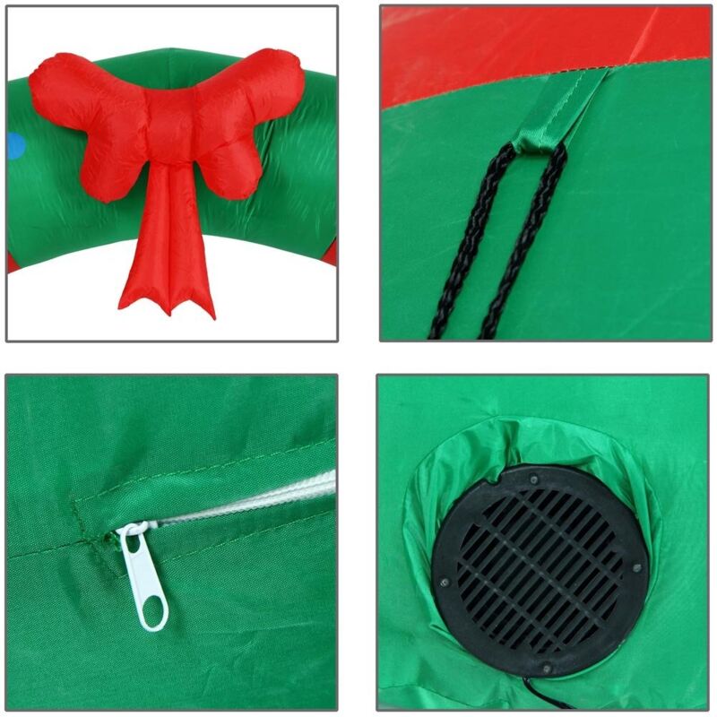 BAKAJI Babbo Natale Gonfiabile Seduto Autogonfiabile Grande Altezza 120 cm con Illuminazione a LED e Kit Fissaggio per Esterno Protezione IP44 Addobbo e Decorazione Natalizia