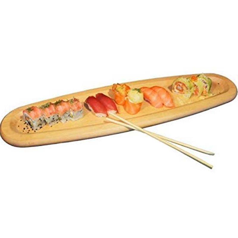 Tagliere Ovale 52x14cm in Legno di Faggio Con Bordo per Sushi Salumi  Formaggi