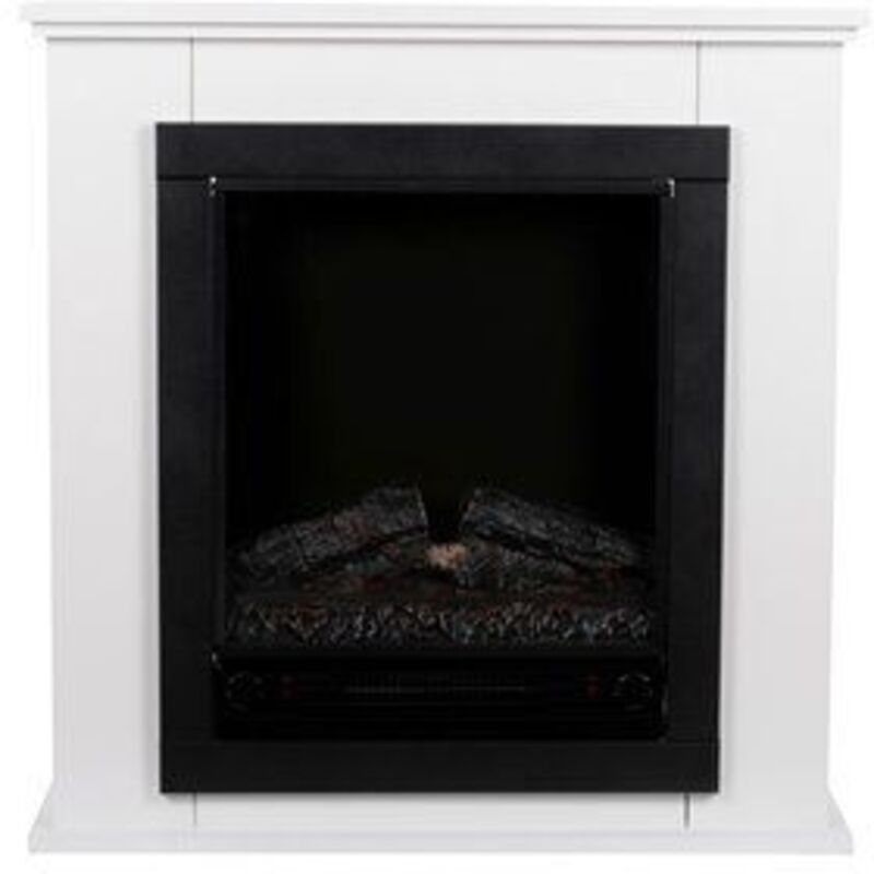 Caminetto Elettrico Torino Con Fiamme LED E Riscaldamento 2000W - Nero