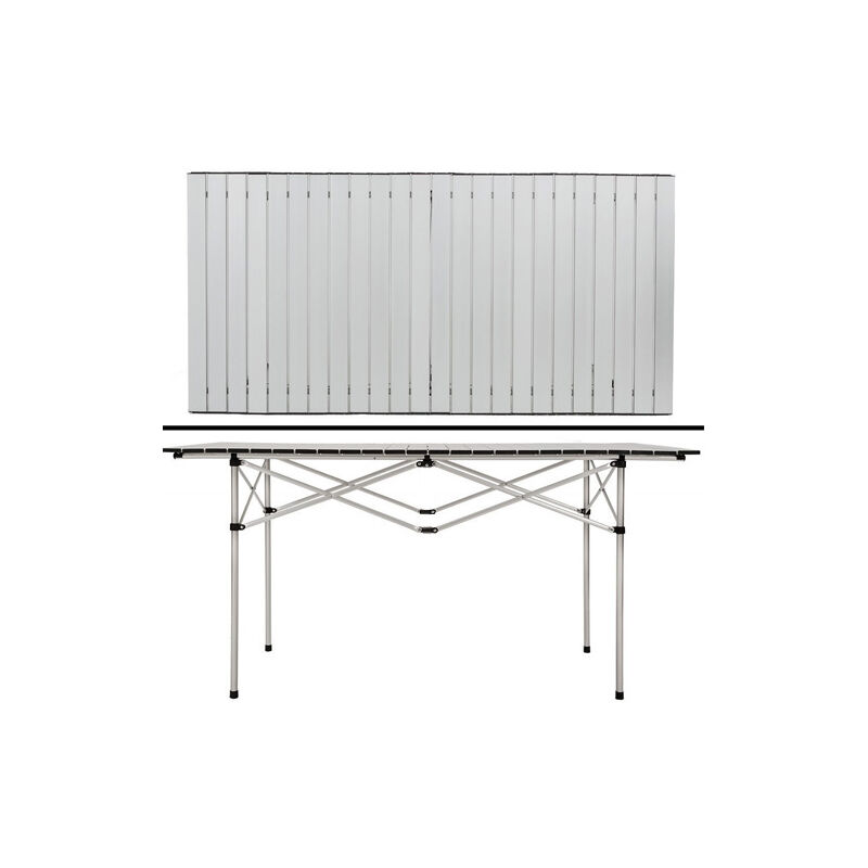 AREBOS Tavolo Da Campeggio Pieghevole 120x70 Cm - Altezza Regolabile 58-78 Cm, Alluminio, Leggero, Con Borsa Trasporto