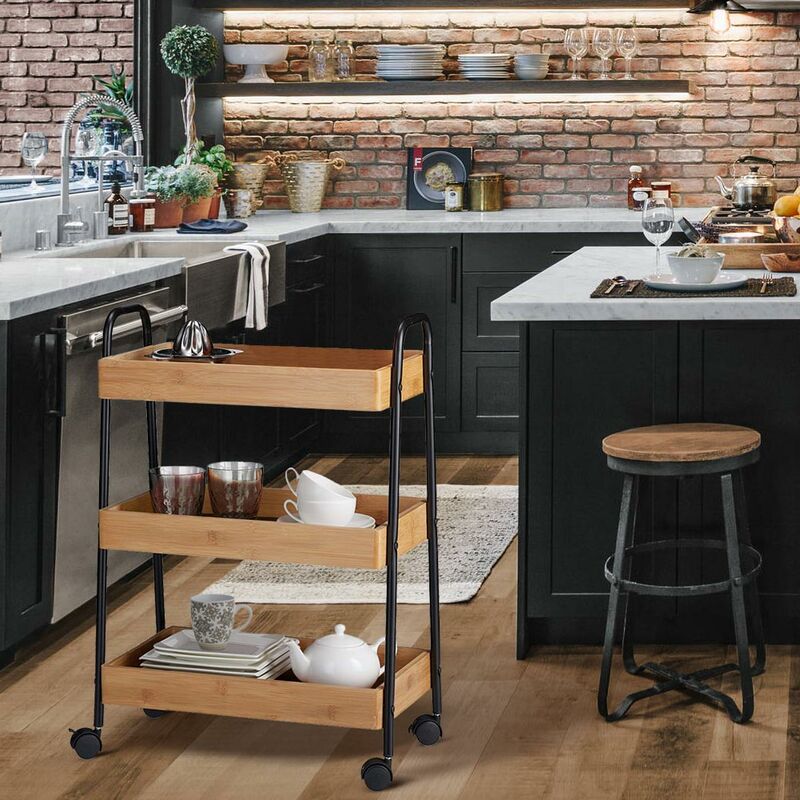 Carrello Con Ruote Portatutto Carrello Cucina 3 Livelli Carrello Cucina