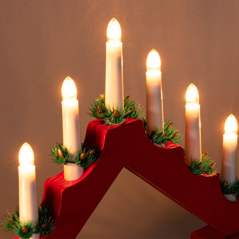 Candelabro Avvento Natalizio Elettrico Led 7 Candele di Natale Colore –  Esplodia