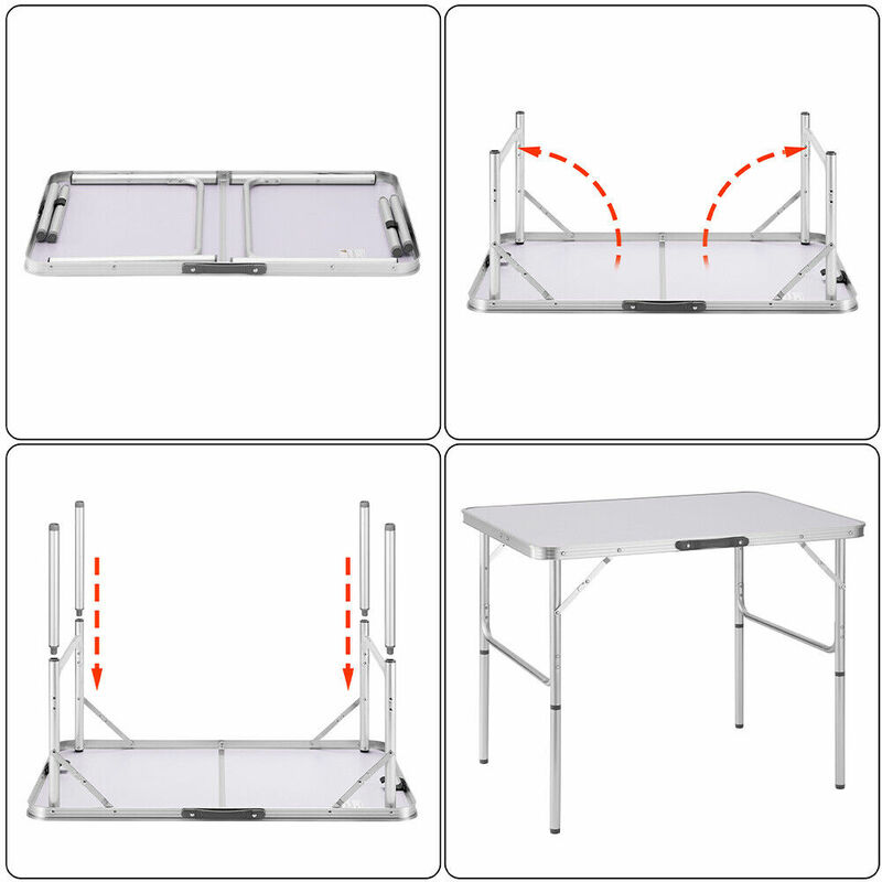 Tavolo Da Campeggio Pieghevole FUNYKICH 100x50 Cm - 2 Altezze Regolabili (70/87 Cm), Lega Alluminio, Borsa Trasporto, Per Picnic/Barbecue/Pesca
