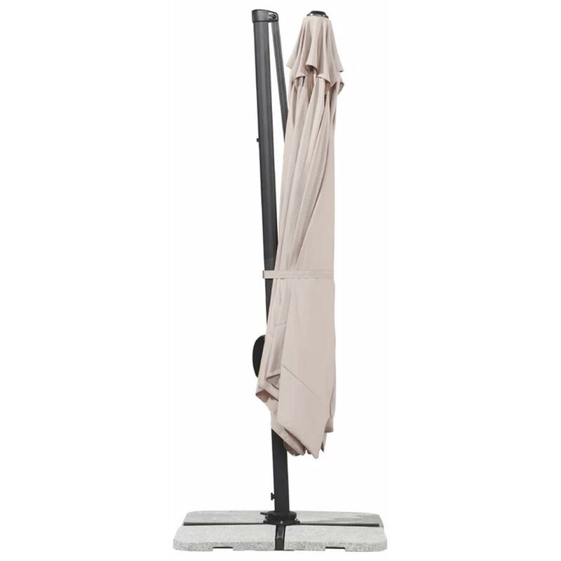 Ombrellone Da Giardino SONGMICS 210 Cm - UPF 50+, Inclinabile, Manovella, Beige, Per Terrazzo E Piscina - Foto 10