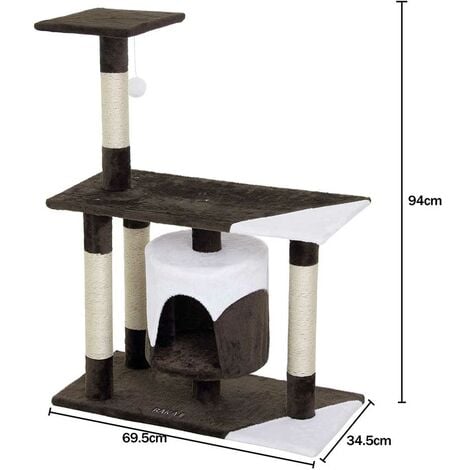 Tiragraffi Per Gatti BAKAJI Con Pallina E Topolino - Graffiatoio In Velboa E Sisal 50cm - Foto 4