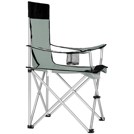 Sedia Da Campeggio Pieghevole Fino A 150 Kg Khaki Con Portabicchieri, Inclusa Borsa Di Trasporto HAUKI - Foto 12