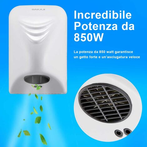 VEVOR VEVOR Asciugamani Elettrico Verticale da 2000 W Asciugamani Elettrico  Automatico con Filtrazione Hepa Asciugamani ad Aria Calda a Temperatura 43  °C in