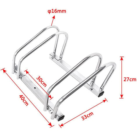 BAKAJI Rastrelliera per Biciclette da Pavimento o Parete Stand Parcheggio  Esterno per Bici in Acciaio Porta Bici con Materiale di Montaggio Incluso 1