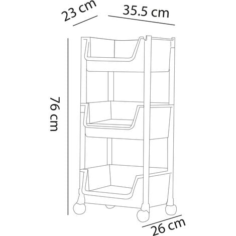 Carrello Multiuso A 3 Ripiani Regolabili - In Acciaio Inossidabile, Con Ruote | Per Cucina, Bagno, Ufficio O Balcone - Foto 6