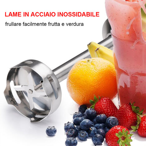 Frullatore a Immersione con Tritatutto 1000W Mixer Misurino e