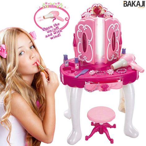 Set Parrucchiera Bambina Con 46 Accessori - Asciugacapelli Funzionante, Arricciacapelli, Specchio E Valigetta (3-8 Anni) - Foto 2
