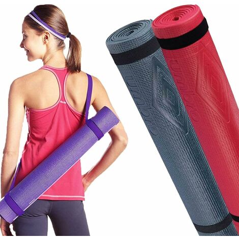 Set 2 x Tappetini Yoga Antiscivolo 175 x 60 cm Materassini Allenamento Fitness
