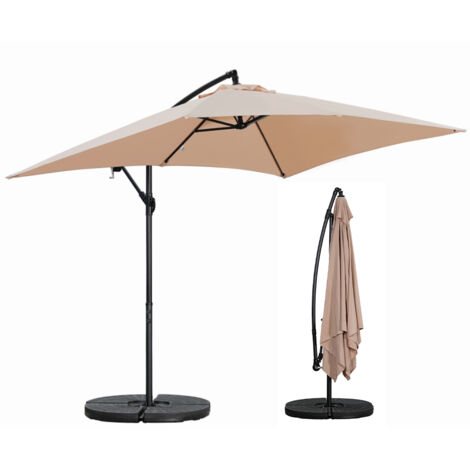 Ombrellone Da Giardino 3 X 4 Palo Laterale Nero Telo Beige Per Esterno Ristorante Gelateria Bar Hotel Albergo 83017728