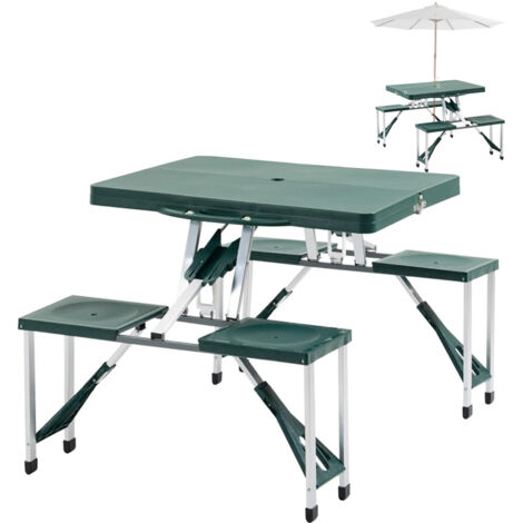 Tavolino Pieghevole Da Campeggio In Alluminio Con Piano In MDF – 75x55x63 Cm, Portata 30 Kg, Leggero E Resistente