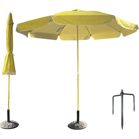 Ombrellone Da Giardino ABCCANOPY 230 Cm Con 32 Luci LED Solari E Inclinazione Regolabile