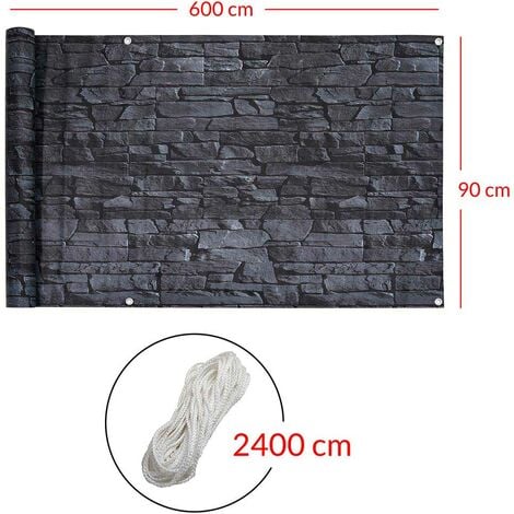 Telo Copertura Frangivista Frangivento Ringhiera Protezione Balcone Pietra Grigi