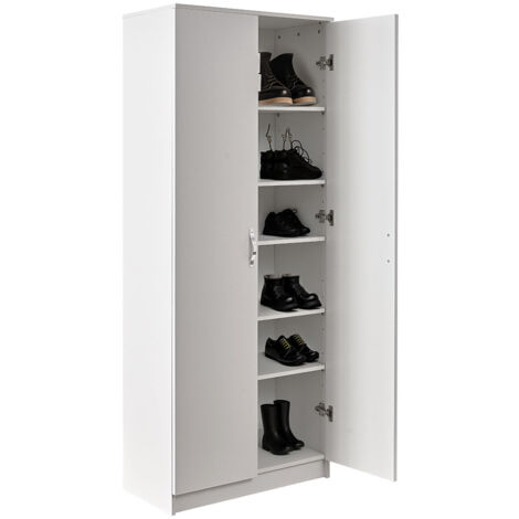 Armadietto Portascarpe Sottile Con 2 Cassetti A Ribalta – Rovere Bianco, 23,8x79x114 Cm, Organizer Nascosto Per Ingresso E Corridoio, Fino A 16 Paia - 3