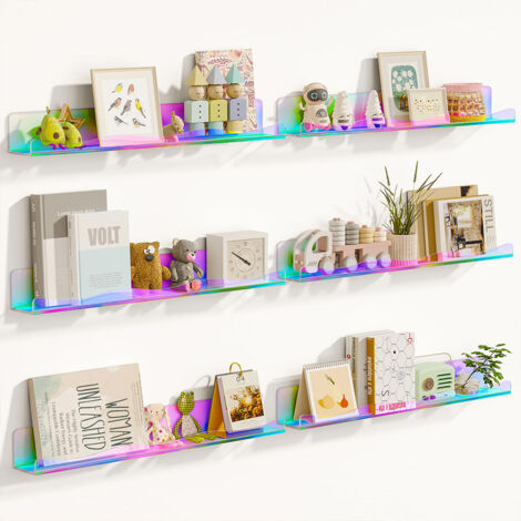 6 x Mensole Multicolor da Parete Scaffali a Muro Organizer Multiuso 38x10x4,8cm (1/5)