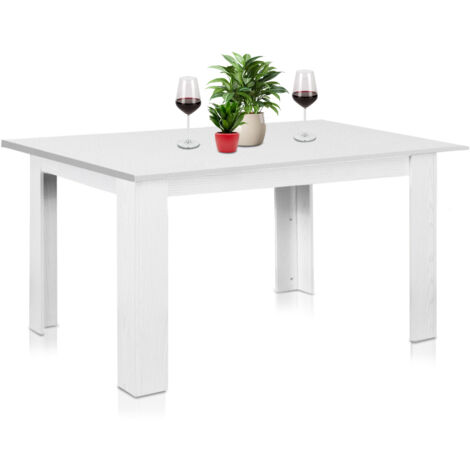Tavolo Allungabile Cucina Sala Pranzo da 90 a 120cm Bianco Frassinato Estensibile