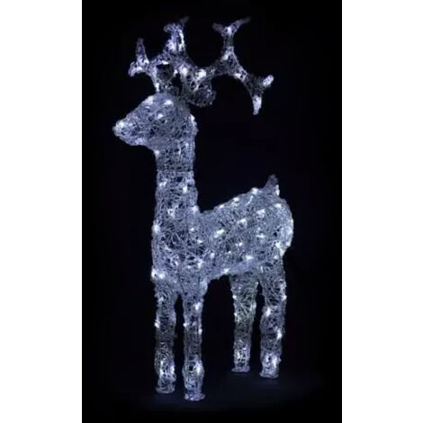 Renna Luminosa Natalizia Esterno 100 cm Decorazione Addobbo Natale Bianco Freddo (1/5)