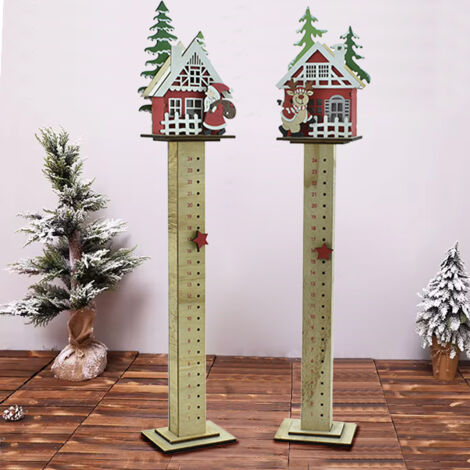 Calendario dell'Avvento Legno Led Decorazione Natalizia da Terra Colori Assortiti (1/4)