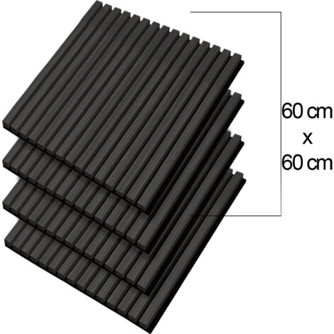 Pannelli Acustici KAISER Plastic® – Colore Nero, Formato 120x60 Cm, Rivestimento Moderno A Lamelle Per Ridurre Il Rumore In Casa