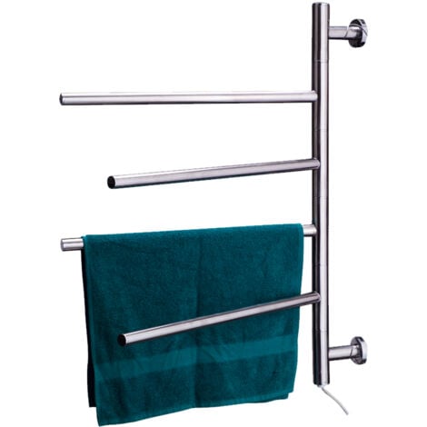 Scaldasalviette Termoarredo Elettrico Riscaldato 50 W da Bagno Parete 4 Elementi