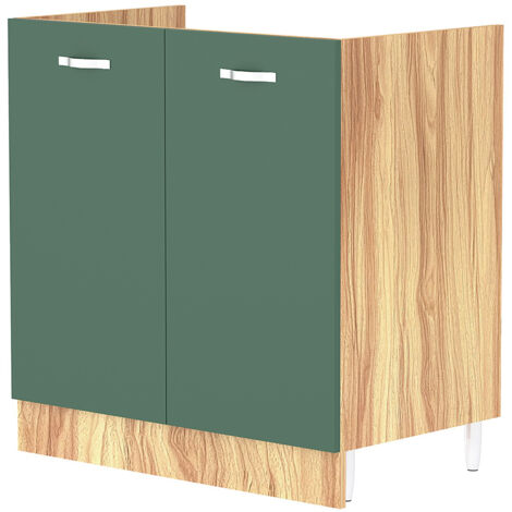Mobile Sottolavello Cucina Componibile Mobiletto Legno Colore Verde con 2 Ante