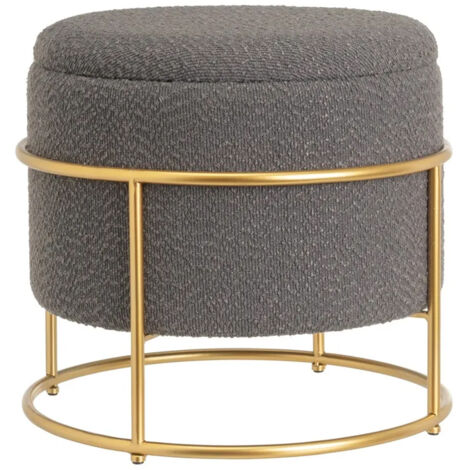 Pouf Rotondo Con Contenitore OSP Home Furnishings Erindale - Tessuto Verde Muschio - 45,7x45,7x45,7 Cm