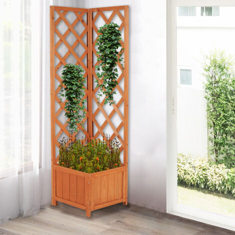Fioriera Angolare Traliccio Esterno Porta Fiori e Rampicanti Angolo 40x40x145cm (1/5)