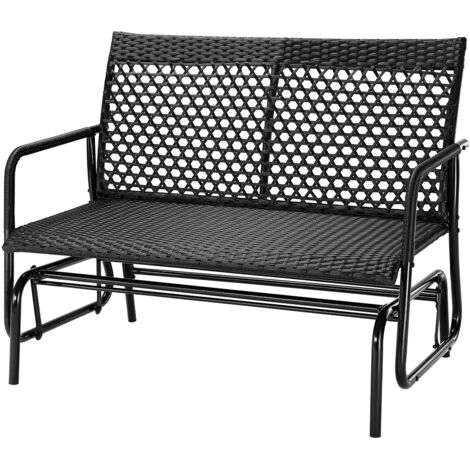 Panchina a Dondolo in Rattan Sedia 2 Posti Esterno Divanetto Giardino Ergonomico (1/5)