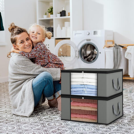 Joybos - Set 2 contenitori porta abiti, 132 L (66x2), pieghevoli, in