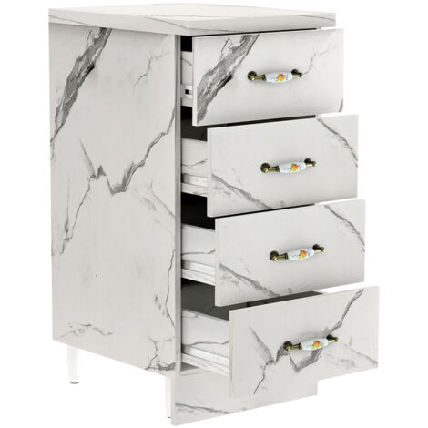 Cassettiera Da Bagno ESituro Con 4 Cassetti – Mobile Autoportante Bianco, 56x30x82 Cm, Con Ripiano Regolabile