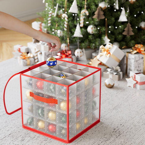 Scatola Decorazioni Natalizie Organizer Addobbi Natalizi Capacità 64 Palline (1/5)