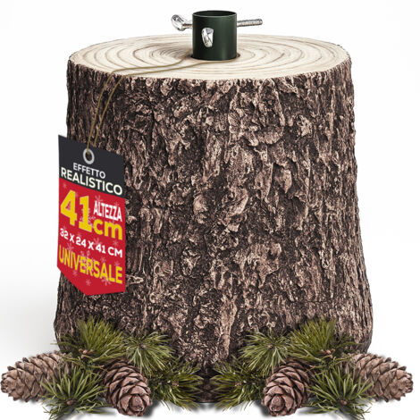 Base Supporto Albero di Natale Scuro Tronco Natalizio 41cm Attacco Universale