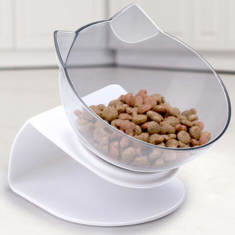 Ciotola per Gatti e Cani Supporto Rialzato Dispenser Animali Inclinazione 15°