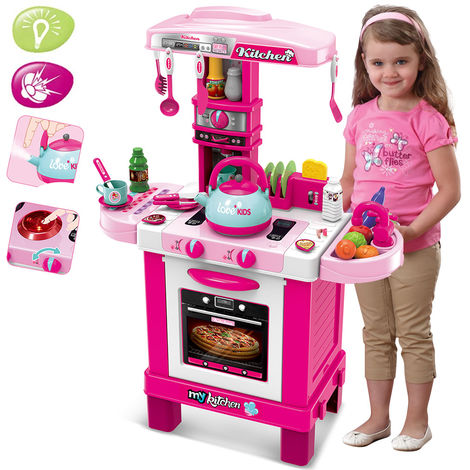 Kids Play Cucina per Bambini da cucina giocattolo Cucina Play Set i suoni UK Rosa 