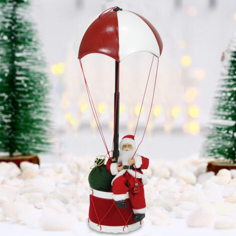 Babbo Natale con Paracadute Decorazione Addobbo Natalizio Rosso e Bianco 60 cm (1/4)