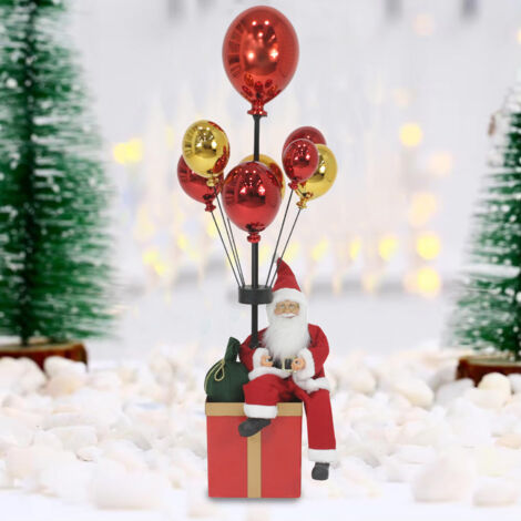 Babbo Natale con Palloncini Rosso e Oro Decorazione Addobbo Natalizio 82 cm (1/4)