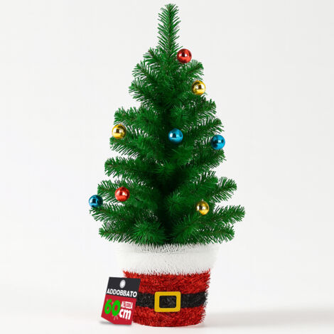 Albero di Natale in Filo 60 cm Palline Natalizie Alberello Natalizio Addobbato (1/5)