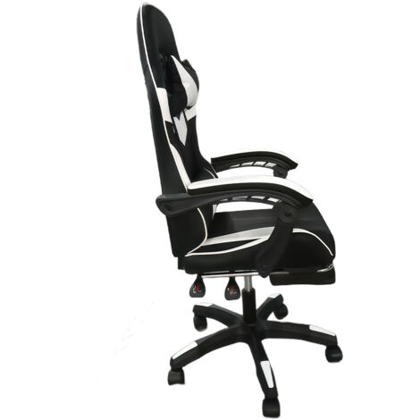 Sedia da gioco in pelle PU con regolazione inclinabile, cuscino di supporto lombare, poggiatesta e sedile imbottito, sedia ergonomica da ufficio con