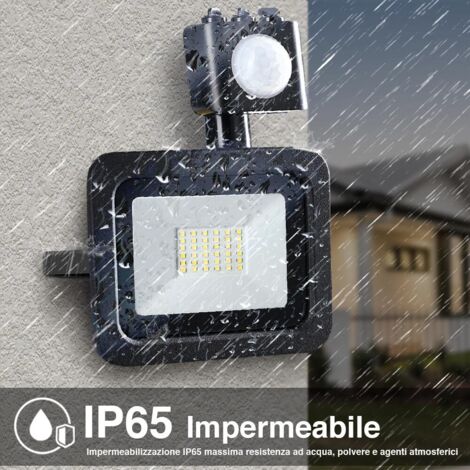 Nipify [2 Pezzi Faro Led Con Sensore Di Movimento 30W 3000 LM Faretto