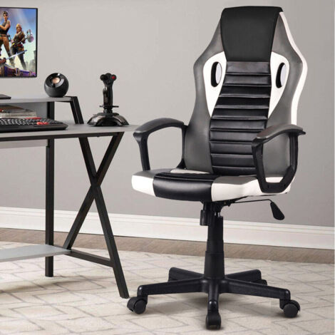 Sedia Poltrona Gaming Scrivana Ufficio Casa Regolabile Girevole Direzionale Grey