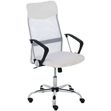 Sedia Scrivania Ergonomica Poltrona Ufficio traspirante Girevole Direzionale Bianco