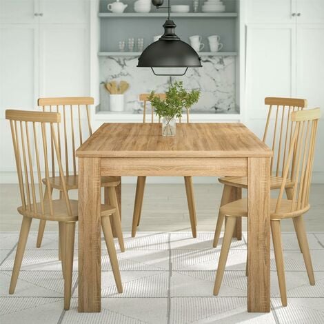 Tavolo da Pranzo Cucina Rettangolare Moderno in Legno MDF 120x80x74cm Acero