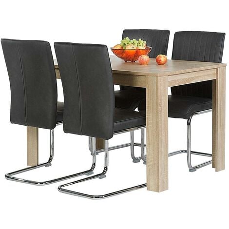 Tavolo da Pranzo Cucina Rettangolare Moderno in Legno MDF 120x80x74cm Acero