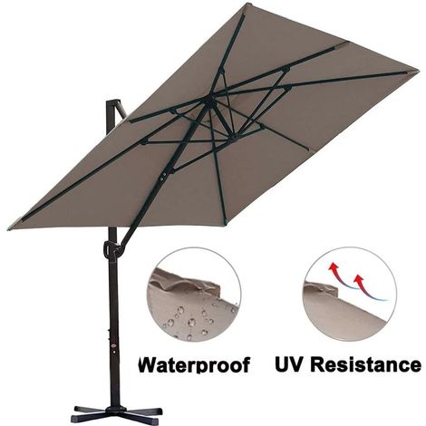 SORARA Copertura Protettiva per ombrellone Fino a Ø 300 cm di Diametro Ombrello Parasol Idrorepellente 