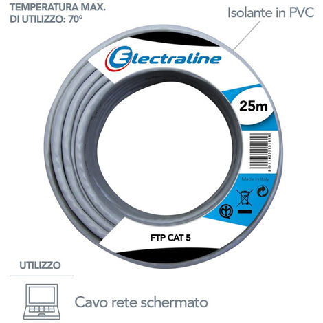 Cavo Rete LAN ethernet RJ45 Cat categoria 7e utp prolunga 20 Metri cablato  Collegamento