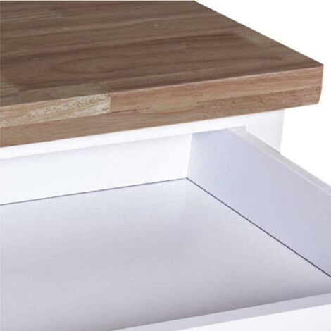 Carrello Cucina in legno 3 Cestelli Acciaio Cassetto e 2 Ripiani Porta Bibite