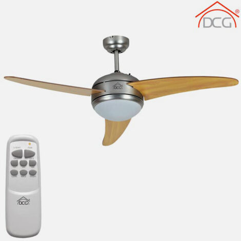 Ventilatore A Soffitto Con 3 Pale In Legno 3 Velocita Con Luce e Telecomando DCG (1/5)